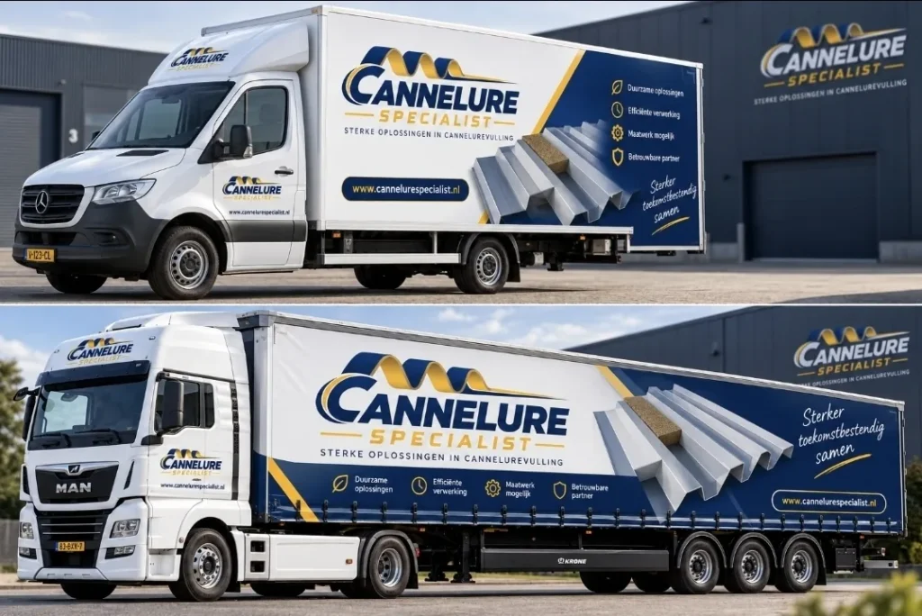 Bedrijfswagen en vrachtwagen van Cannelure Specialist voor transport in eigen beheer